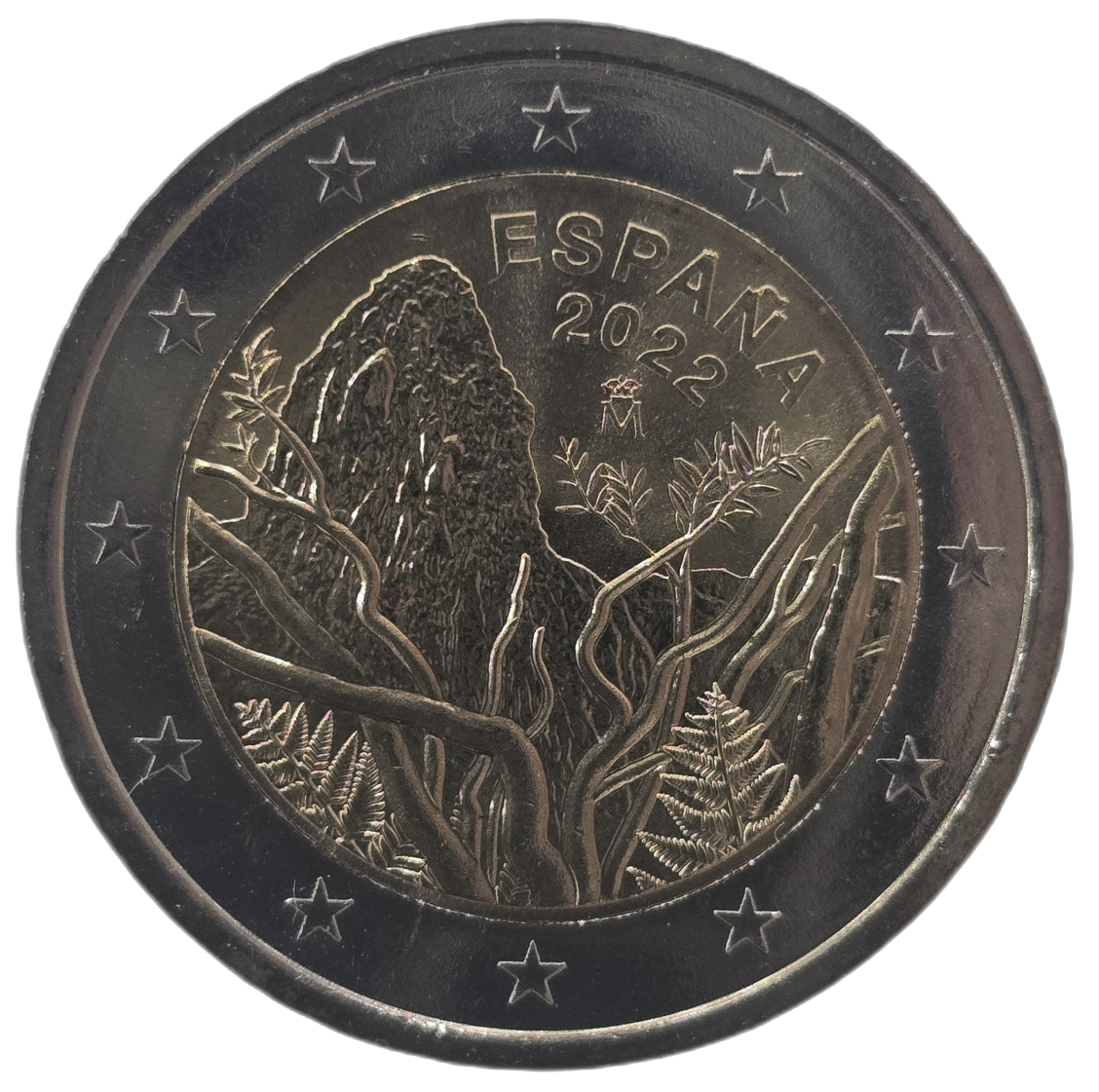 2 euros conmemorativa Patrimonio Mundial, Parque Nacional de Garajonay